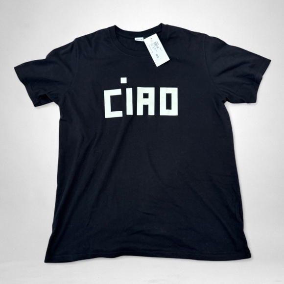 Clare V Block Ciao Original Tee In Black W/ Cream - Picture 1 of 12